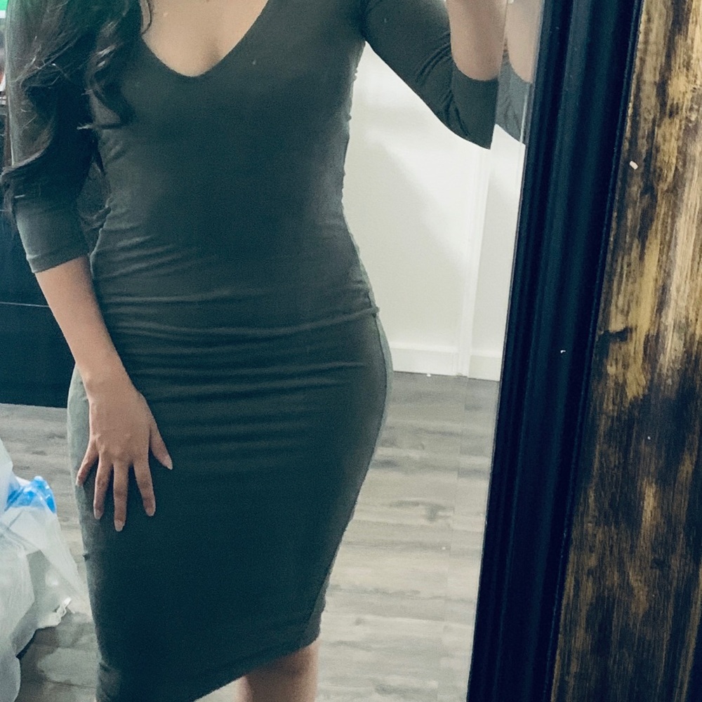 Green suede Dress